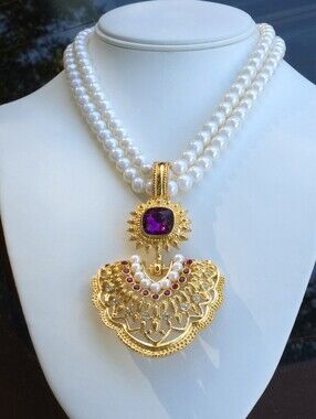 Elizabeth Taylor SHAILL JHAVERI AVON IMPERIAL ELEGANCE Pearl  Amythyst Necklace